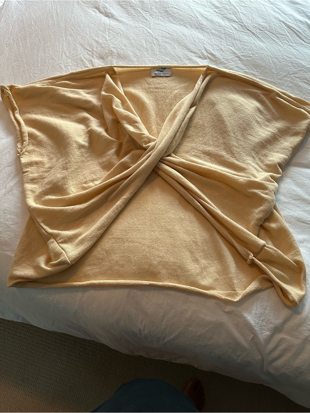 Save the Ocean cream knit wrap/shrug, one size fits all - Picture 6 of 11